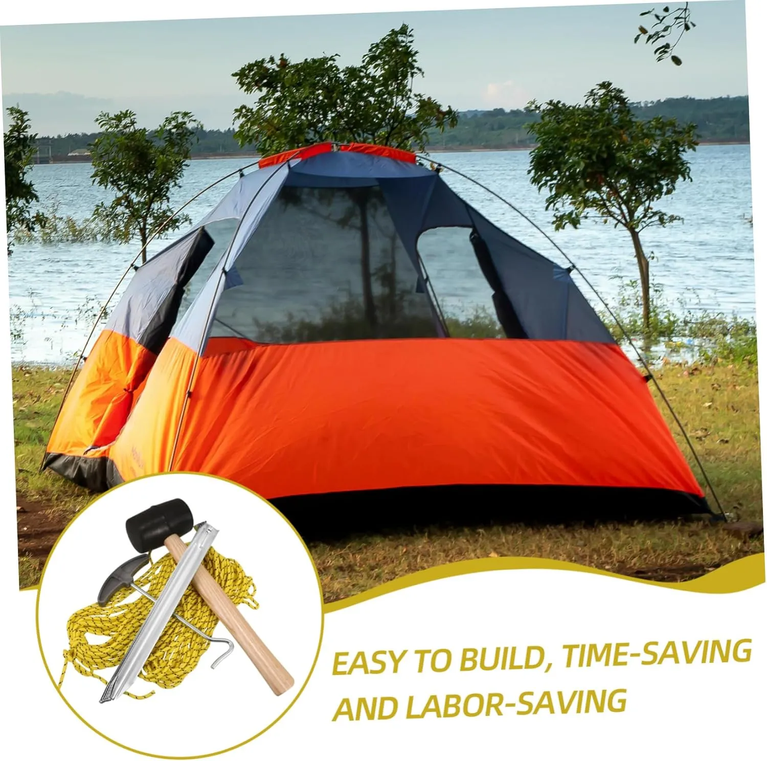 1 Set Tent Tools Outdoor Tent Accessory Tent Accessories Beach Tent Stakes Tent Pegs Camping Rope Tent