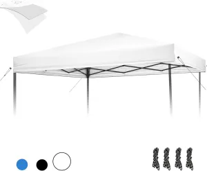 10×10 Canopy Replacement Top, Pop Up Canopy Replacement Cover for Straight Leg Frame Tent, Waterproof Canopy Top Cover for Garden Patio Camping (Top Only)(Sliver White)