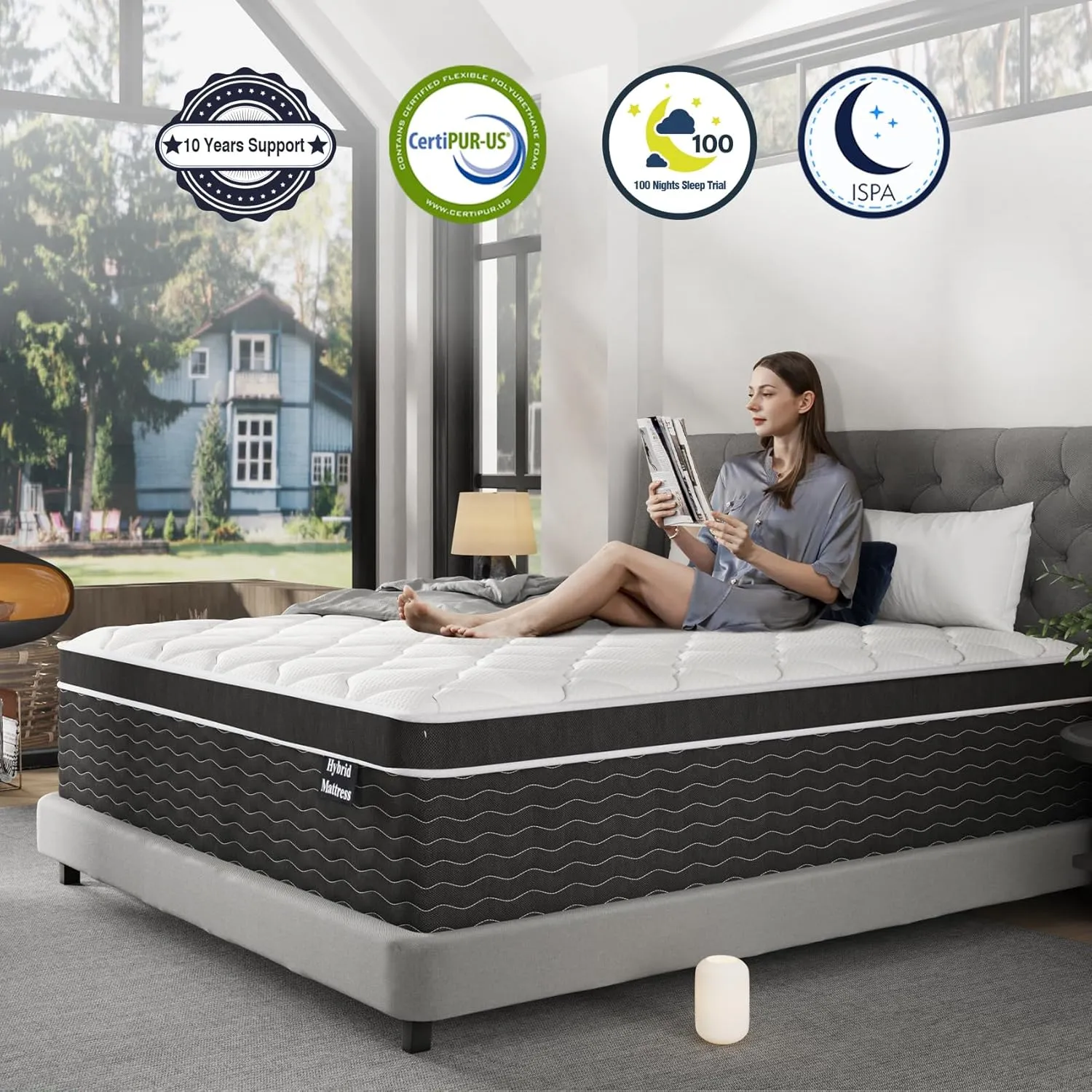 12 Inch California King Mattress, Cooling & Breathable Hybrid Cal King Mattress in a Box, Upgraded Support Medium Firm Mattresses with Gel Memory Foam & Pocket Springs, CertiPUR-US Certified