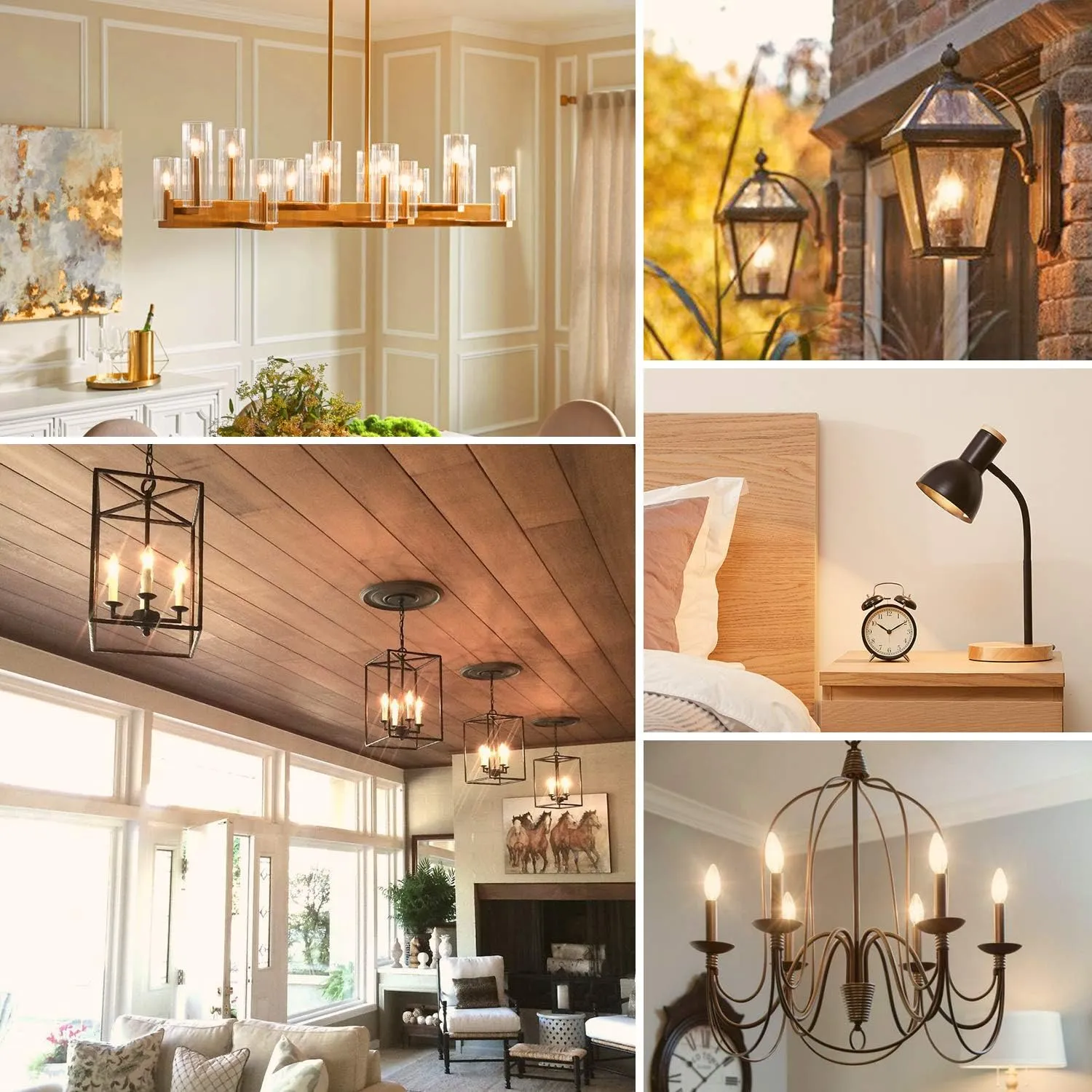 12-Pack Dimmable E12 LED Candelabra Bulbs 60W Equivalent, 2700K Soft Warm White, 600 Lumens B11 Candle Base 6W C35 LED Filament Vintage Light Bulbs, Clear Glass for Chandelier Ceiling Fan High CRI 90 