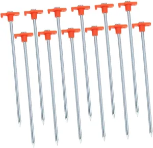 12pcs Heavy Duty Tent Stakes Ground Pegs for Camping and Easy to Use for Windy Conditions for Tents and Tarps
