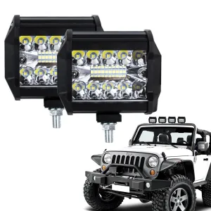 12V 24V LED Light Bar - Off-Road Spot & Flood Combo, 7200Lm Work Light for Truck, Car, SUV, 4WD, 4x4, Boat, ATV, 6000K Pure White