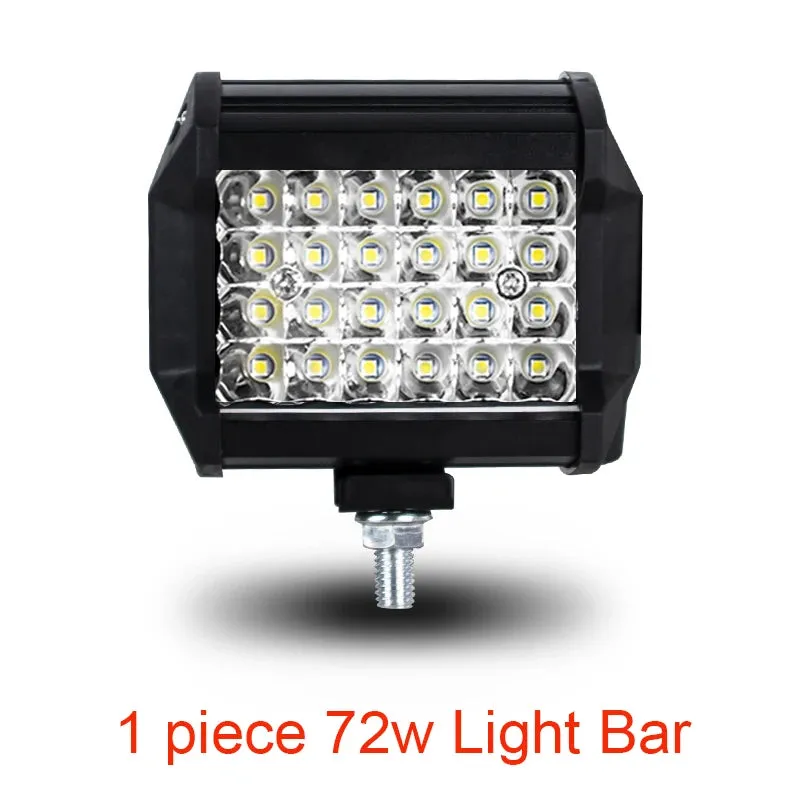 12V 24V LED Light Bar - Off-Road Spot & Flood Combo, 7200Lm Work Light for Truck, Car, SUV, 4WD, 4x4, Boat, ATV, 6000K Pure White