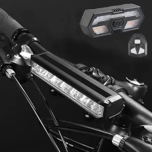 1400 Lumens Bike Lights Front and Back, with Remoto Control Brake Light,USB Rechargeable Bicycle Light,Super Bright 6 LED Bike Lights for Night Riding,Bike Headlight,IPX5 Waterproof, 3 5 Light Modes