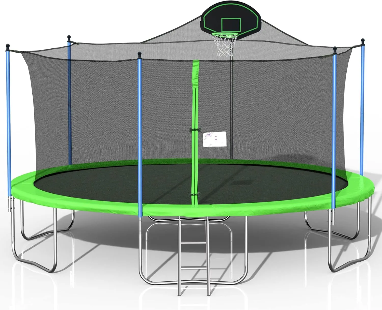 1500 LBS 16FT Outdoor Trampoline with Safety Enclosure Net, Backyard Recreational Heavy-Duty Trampoline for Kids Adult