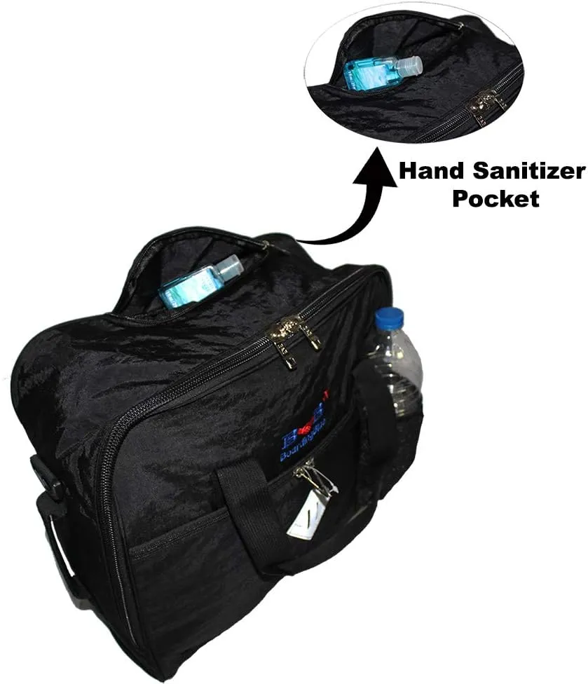16" Personal item Under Seat Duffel Bag for Allegiant Airlines (BLACK)