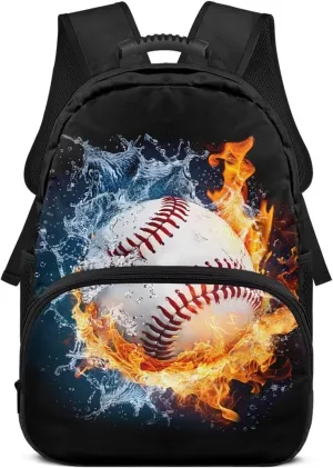 17 In Baseball Backpack for Kids Large Capacity Lightweight Bookbag Schoolbag Daypack Back to School Boys Girls Travel Business Trip