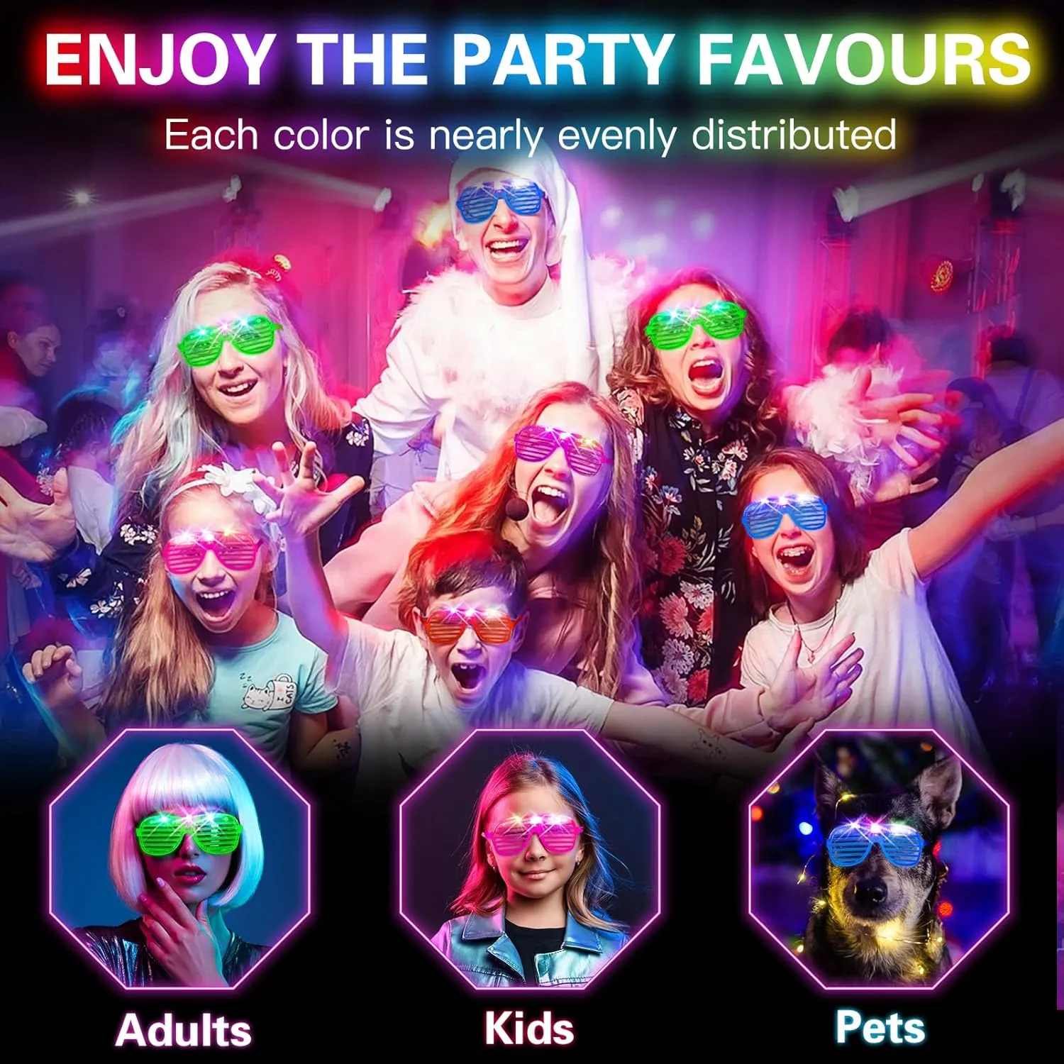 180 PCS Light Up Glasses, Glow In The Dark Party Supplies, LED Glasses, Glow Glasses, Glow In The Dark Glasses for Kids and Adults, Neon Glasses for Glow Party, Wedding, Birthday, New Year