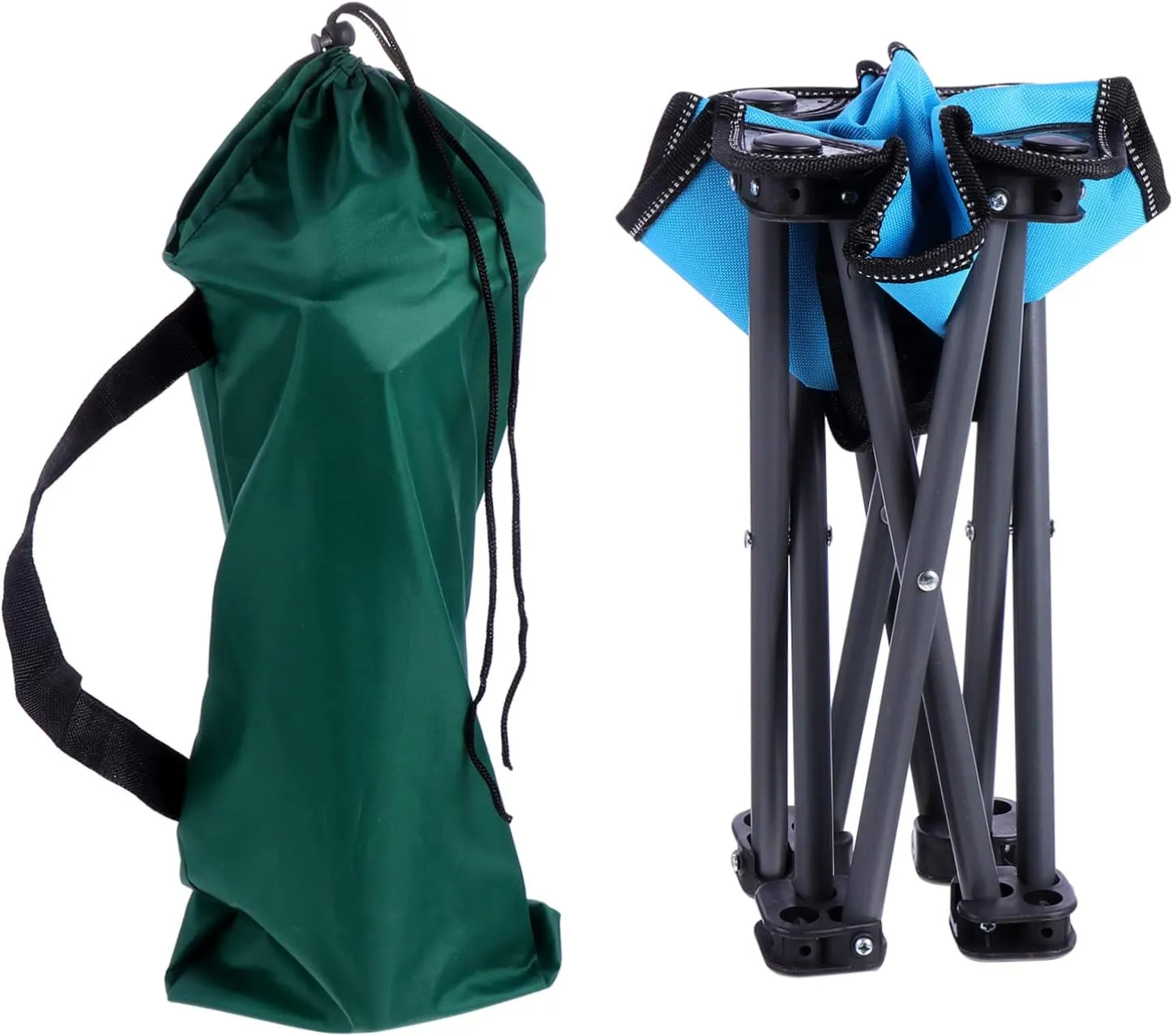 1pc Outdoor Folding Chair Portable Camping Stool Non- Feet Lightweight Frame for Fishing BBQ and Beach Use Easy to Store and Carry