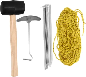 1set Heavy Duty Tent Pegs Complete Camping Tools Tent Stakes Remover Rubber Mallet for Outdoor Adventures Lightweight and Portable