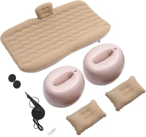 1set Inflatable Air Mattress Bed for SUV Comfortable Camping Mat Air Pump Pillows Practical Outdoor Sleeping Cushion for Rv Setup Safety Design