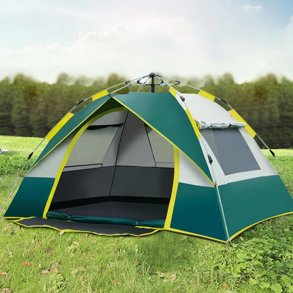 2-3 Man Portable Camping Tent, Waterproof Pop Up Automatic Dome Family Tent Easy Setup Lightweight Backpacking Windproof Tents, for Beach Outdoor Hunting
