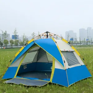2-3 Man Portable Camping Tent, Waterproof Pop Up Automatic Dome Family Tent Easy Setup Lightweight Backpacking Windproof Tents, for Beach Outdoor Hunting
