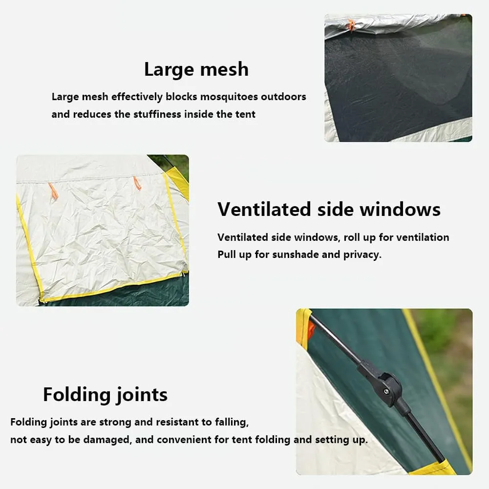 2-3 Man Portable Camping Tent, Waterproof Pop Up Automatic Dome Family Tent Easy Setup Lightweight Backpacking Windproof Tents, for Beach Outdoor Hunting