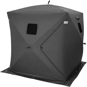 2-3 Pereson Ice Fishing Shelter Tent 300D Oxford Fabric Portable Waterproof Ice Fish Shelter for Outdoor Ice Fishing Tent, 147X147X165CM