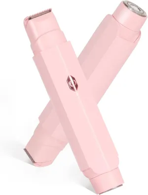 2-in-1 Bikini Trimmer for Women & Electric Women's Shaver,Rechargeable,Gentle Hair Removal for Sensitive Skin(Light Pink)