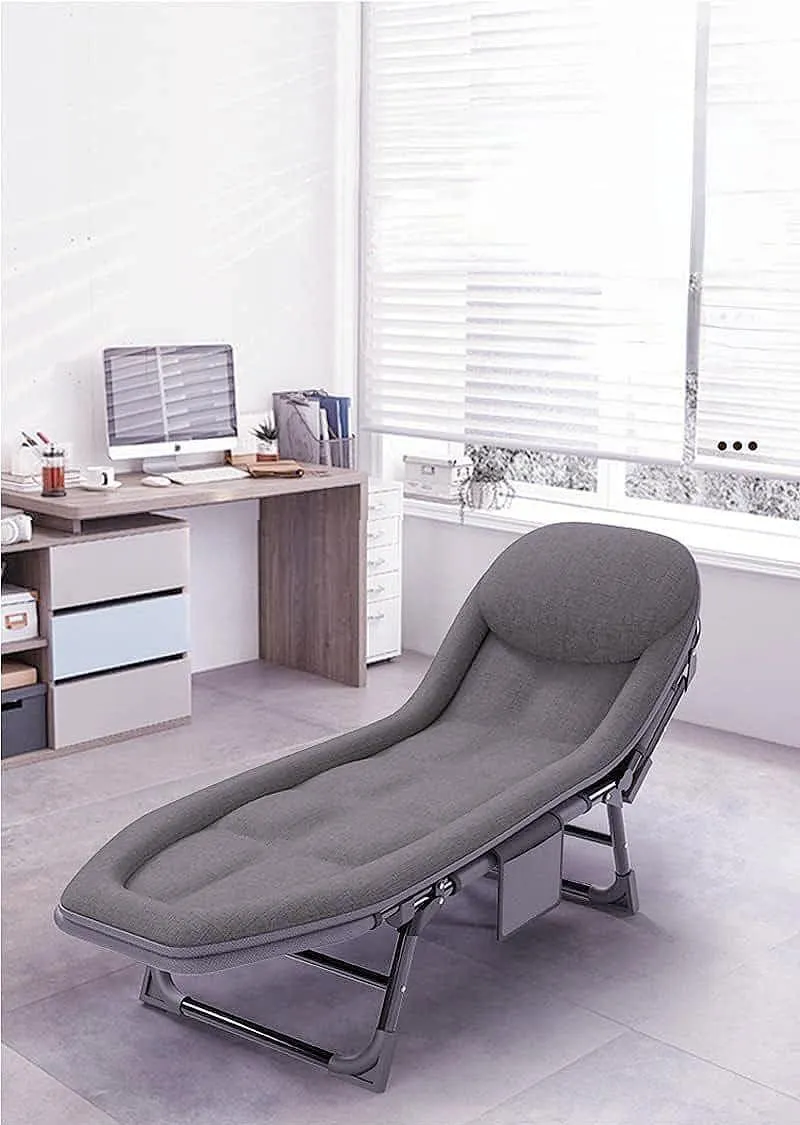 2-in-1 Foldable Bed and Chair – Portable, Durable, Ergonomic, Multi-Functional (200x64x32 cm) – Light Gray