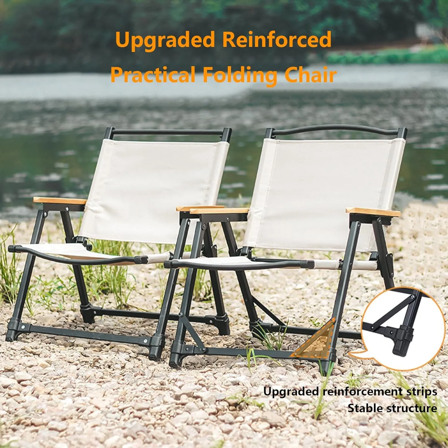 2 Pack Folding Camping Chairs for Outside with Storage Bag Portable Beach Chair Lounger Foldable with Arms Patio Lawn Chair Outdoor Recliner for Outside Picnic Travel Fishing Hiking