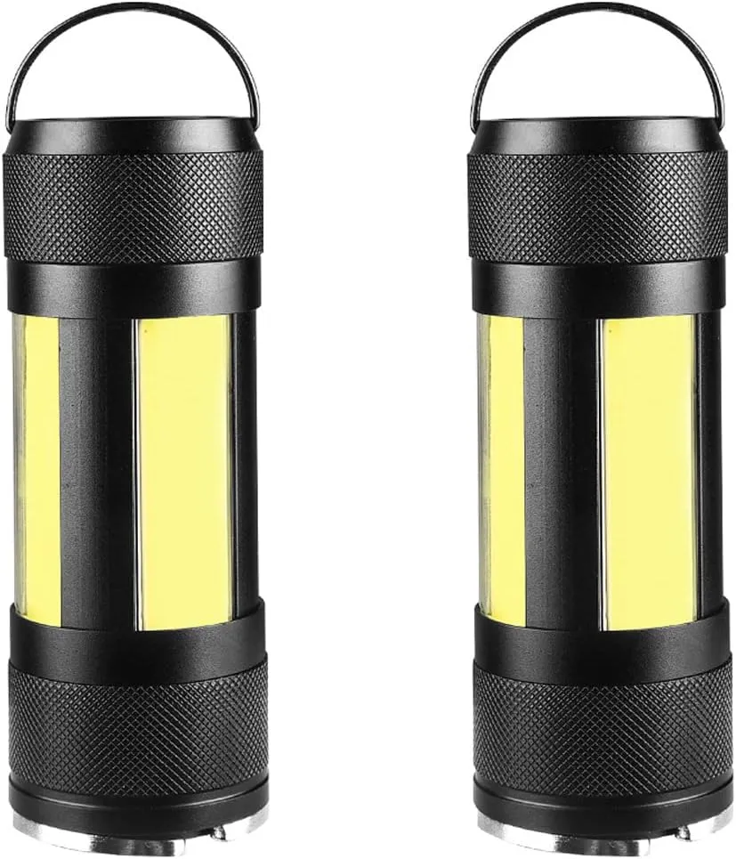 2-Pack LED Rechargeable Magnetic Flashlight Work Light,Outdoor Waterproof Camping Lanterns,for Car Repairing,Emergency,Camping and Job Site Lighting(with Battery)