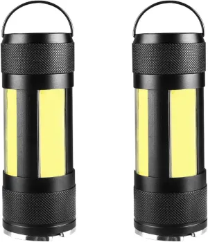 2-Pack LED Rechargeable Magnetic Flashlight Work Light,Outdoor Waterproof Camping Lanterns,for Car Repairing,Emergency,Camping and Job Site Lighting(with Battery)