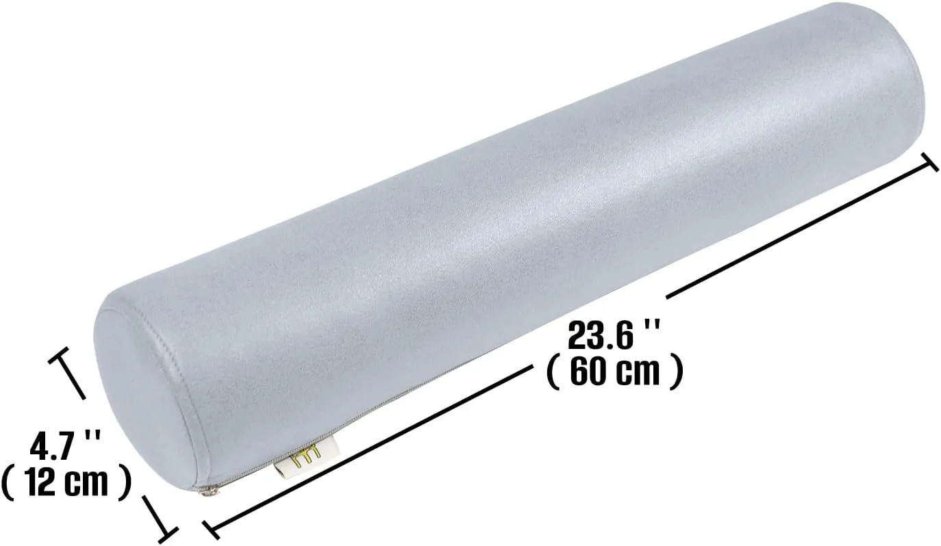 2 Pack Neck Roll Pillow, High-Density Foam Cylinder Bolster Pillow for Neck, Back & Lumbar Support, Ergonomic Round Pillow for Side Sleepers, Sleeping (4.7''x23.6'' Medium Grey)