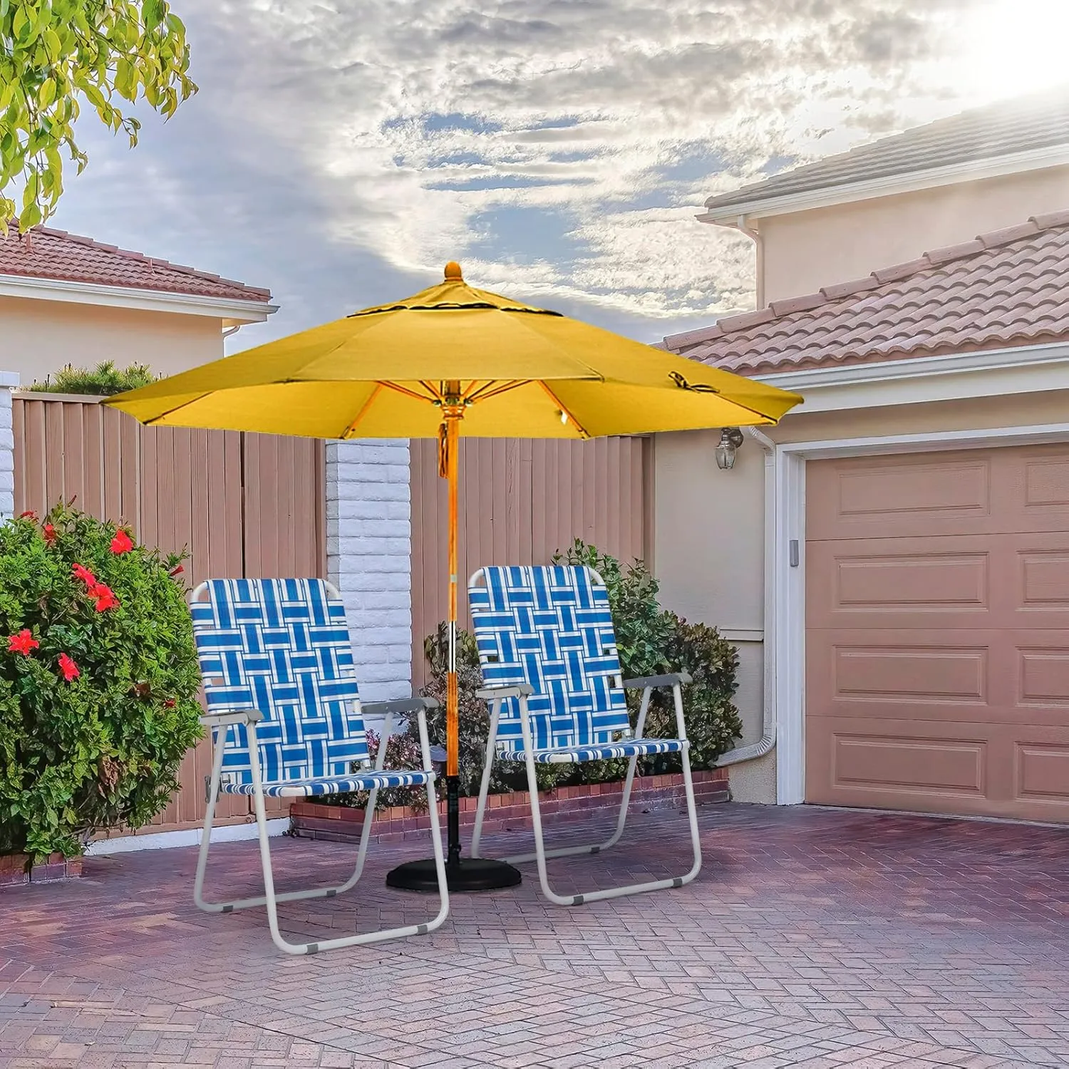 2 Pack Patio Folding Lawn Chairs for Adults,Outdoor/Indoor Portable Beach Chair,Folding Webbed Lawn Beach Chair,Foldable Camping Chairs,Supports 264 lbs,for Garden, Travel (Blue, 55x62x92.5cm)