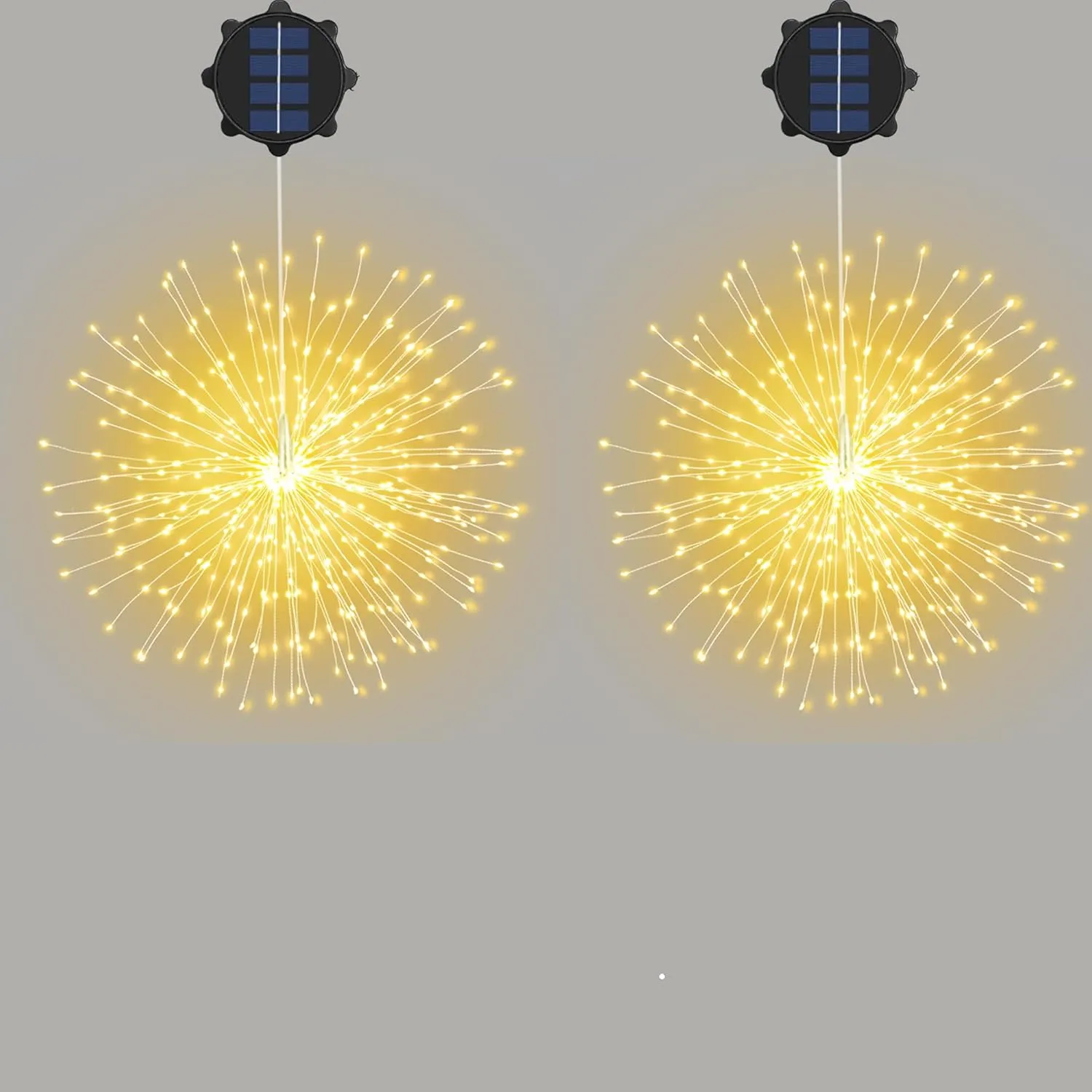 2 PCS Solar Lights Outdoor Solar Firework 240 LED Solar Powered Hanging Lights Outdoor Waterproof Hanging Fairy Garden Landscape Christmas Decorations