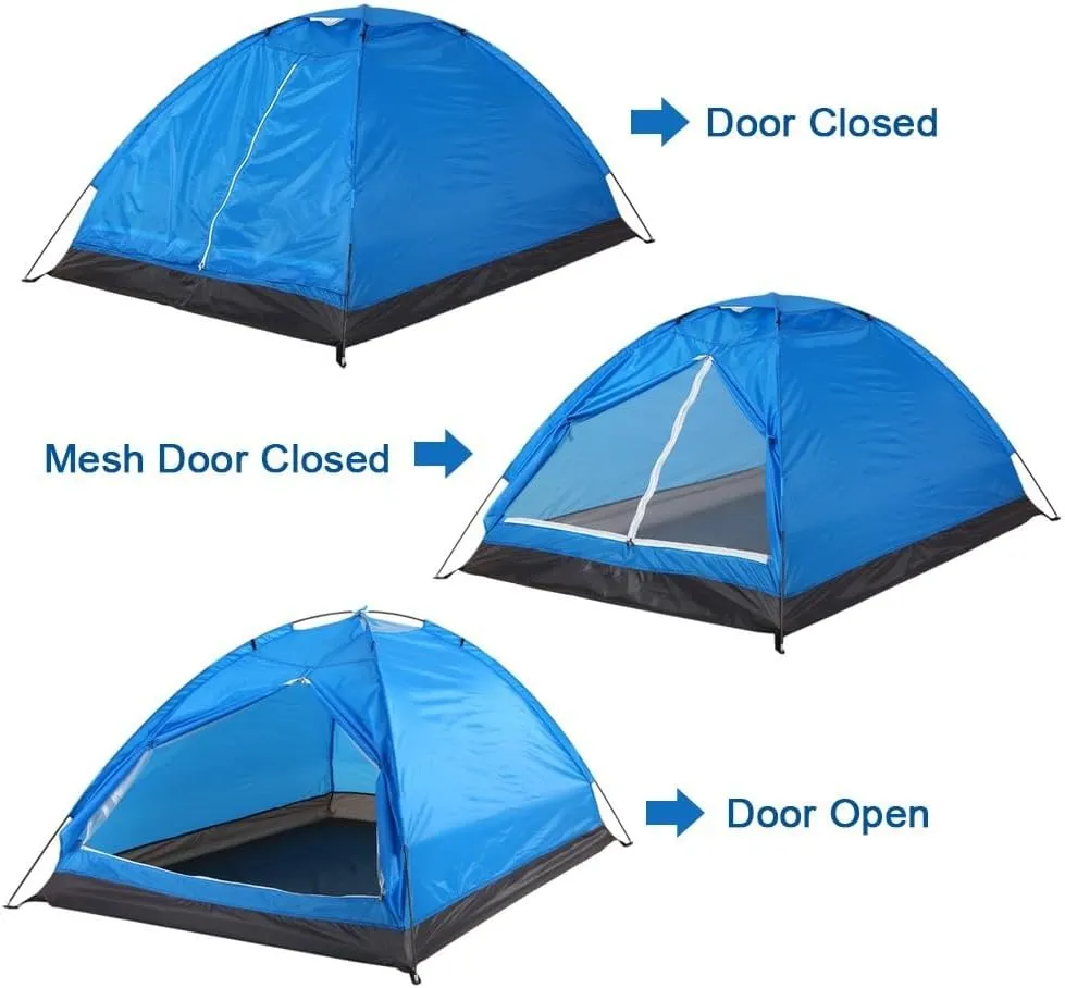 2 Person Camping Dome Tent, Lightweight Camping Tent Easy Set-Up Portable Backpacking Ultralight Waterproof Windproof Anti-UV Sun Shelter Tent Garden Sun Shield Outdoor Hiking(Green)