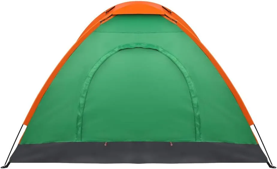 2-Person Waterproof Camping Dome Tent for Outdoor Hiking Survival Orange & Green