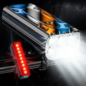 2025 New Super Bright Bike Light for Night Riding,Aluminum 6 LED High LM Rechargeable Bicycle Light,5200 mAh Runtime 48 hrs,10 Modes Waterproof Bike Headlight Taillight for Mountain,for Night Cycling