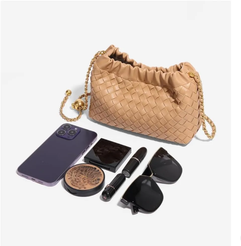 2025 Women PU Leather Shoulder Bag, Cloud Bag, Crossbody Bag with Adjustable Strap and Zipped Pocket, Fashion Accessories (Beige)