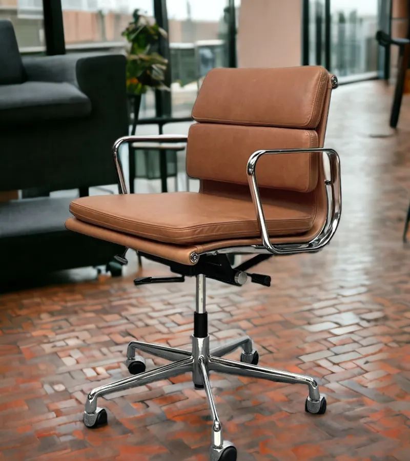 217 Eames Style Premium Aniline Leather Office Chair