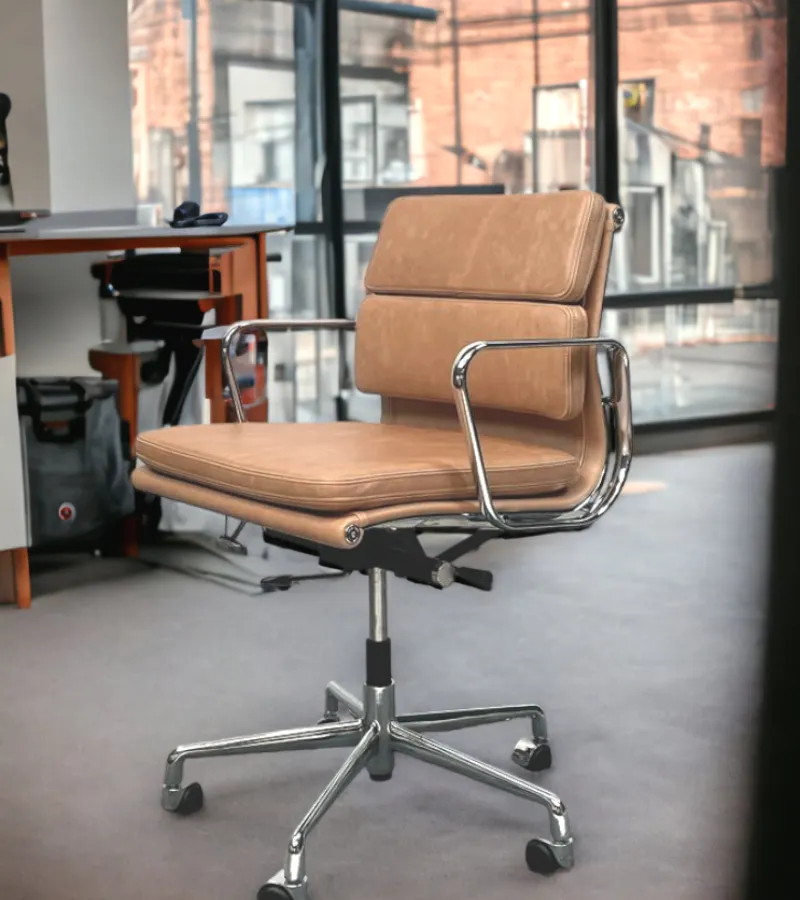 217 Eames Style Premium Aniline Leather Office Chair