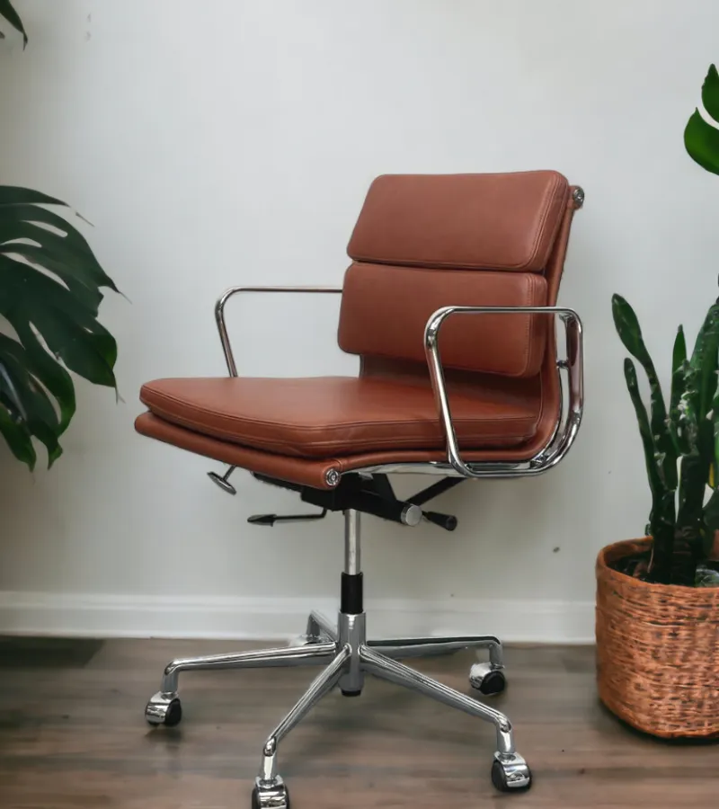 217 Eames Style Premium Aniline Leather Office Chair