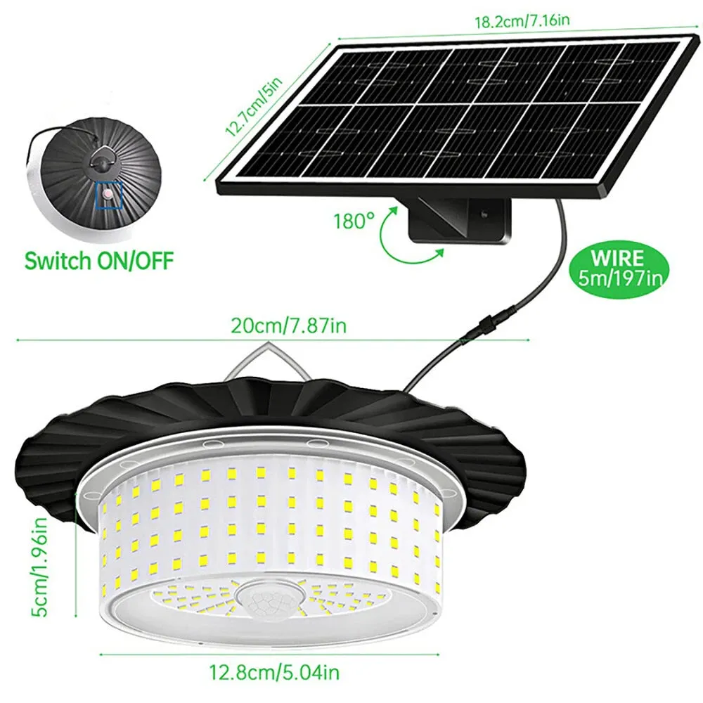 244 LED Hanging Light Solar Powered Light Garden Garage Shed Tent Lamp