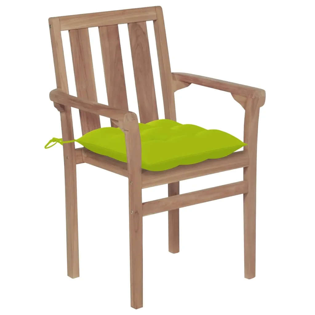 2/4/6/8x Solid Wood Teak Patio Chair with Cushions Seat Multi Colors