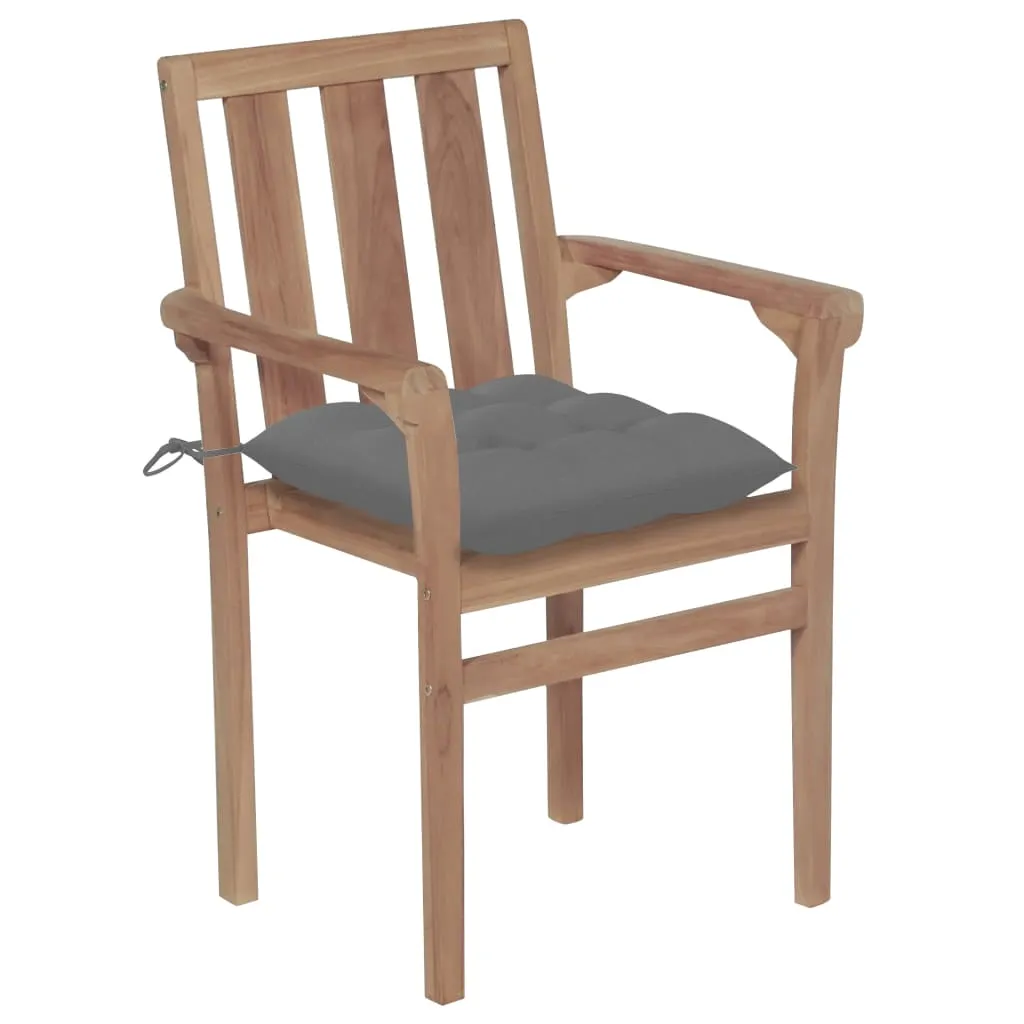 2/4/6/8x Solid Wood Teak Patio Chair with Cushions Seat Multi Colors