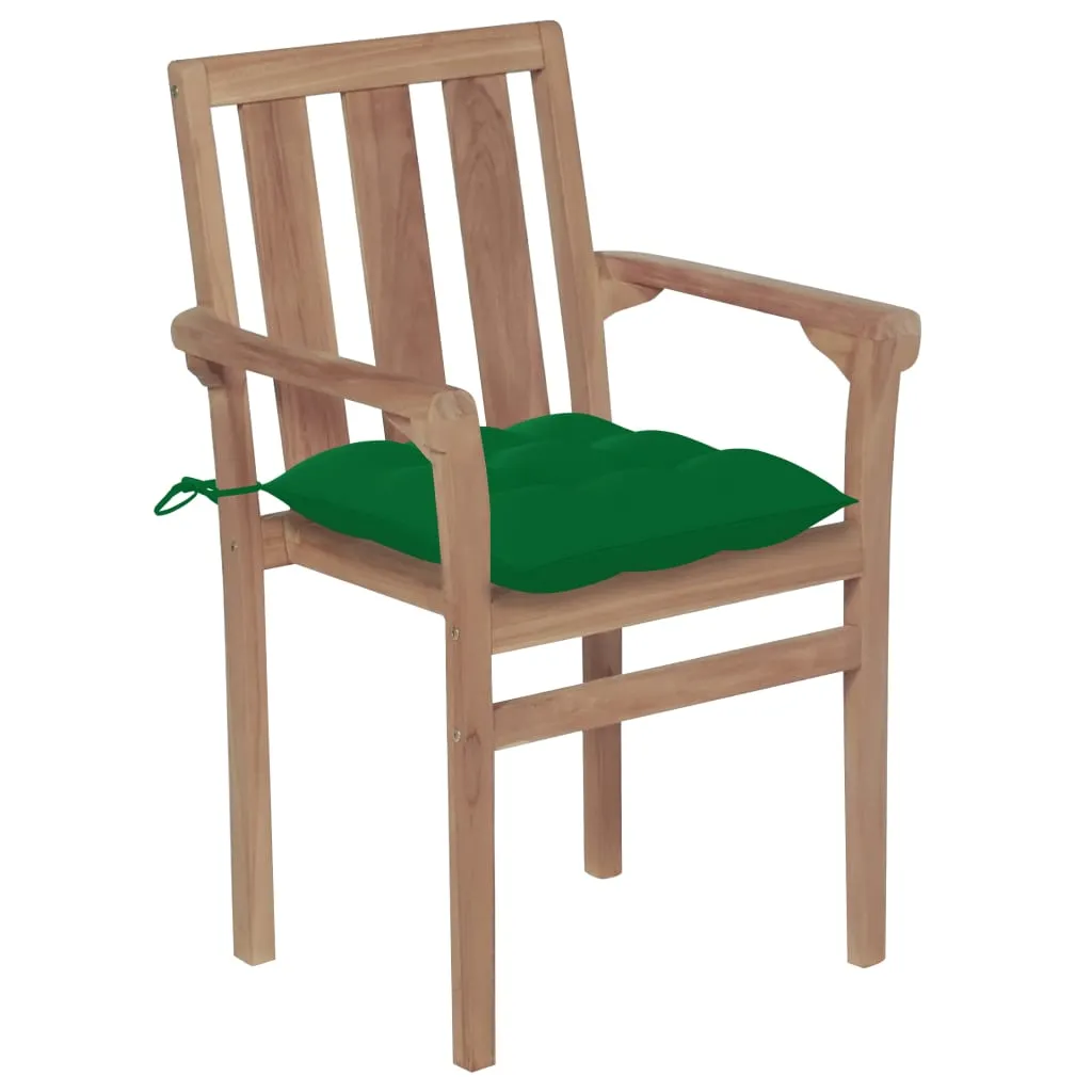2/4/6/8x Solid Wood Teak Patio Chair with Cushions Seat Multi Colors