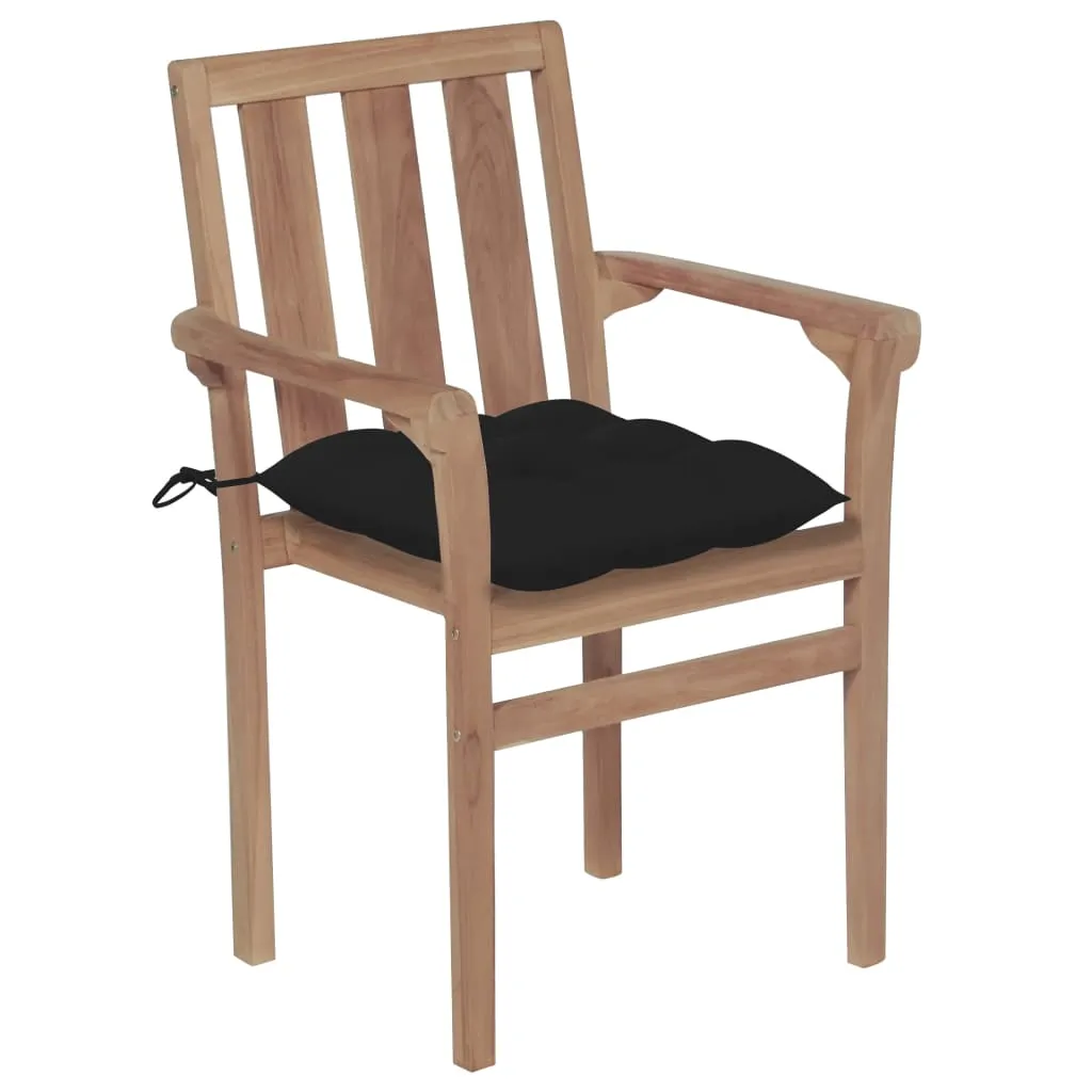2/4/6/8x Solid Wood Teak Patio Chair with Cushions Seat Multi Colors