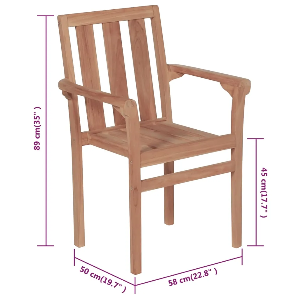 2/4/6/8x Solid Wood Teak Patio Chair with Cushions Seat Multi Colors