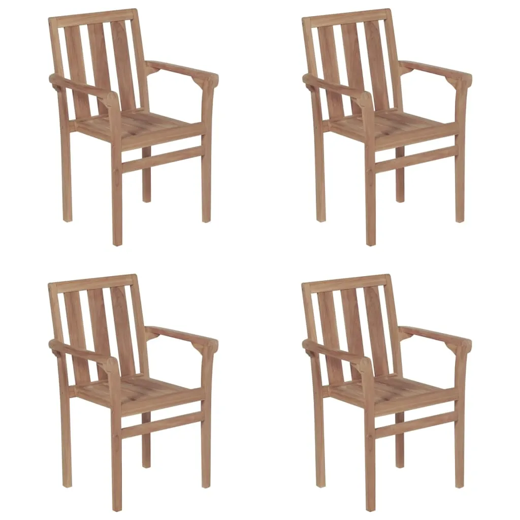 2/4/6/8x Solid Wood Teak Patio Chair with Cushions Seat Multi Colors