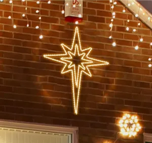 28" 144LED Twinkle Bethlehem Star, Super-Bright Warm LED Christmas Decoration With 11 Functions and Timer, Waterproof for Outdoor Hanging, Decorative Star Light