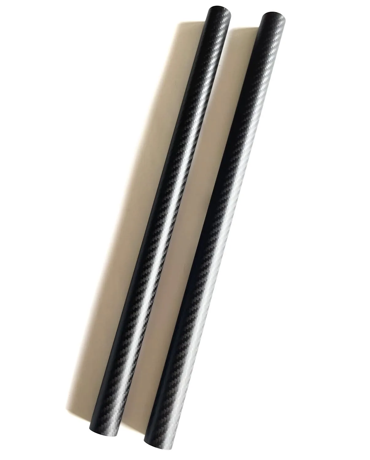 2pcs 2MM Wall Thick Carbon Fiber Tube 25x21x420MM,3K Roll Wrapped Twill Matte Finish