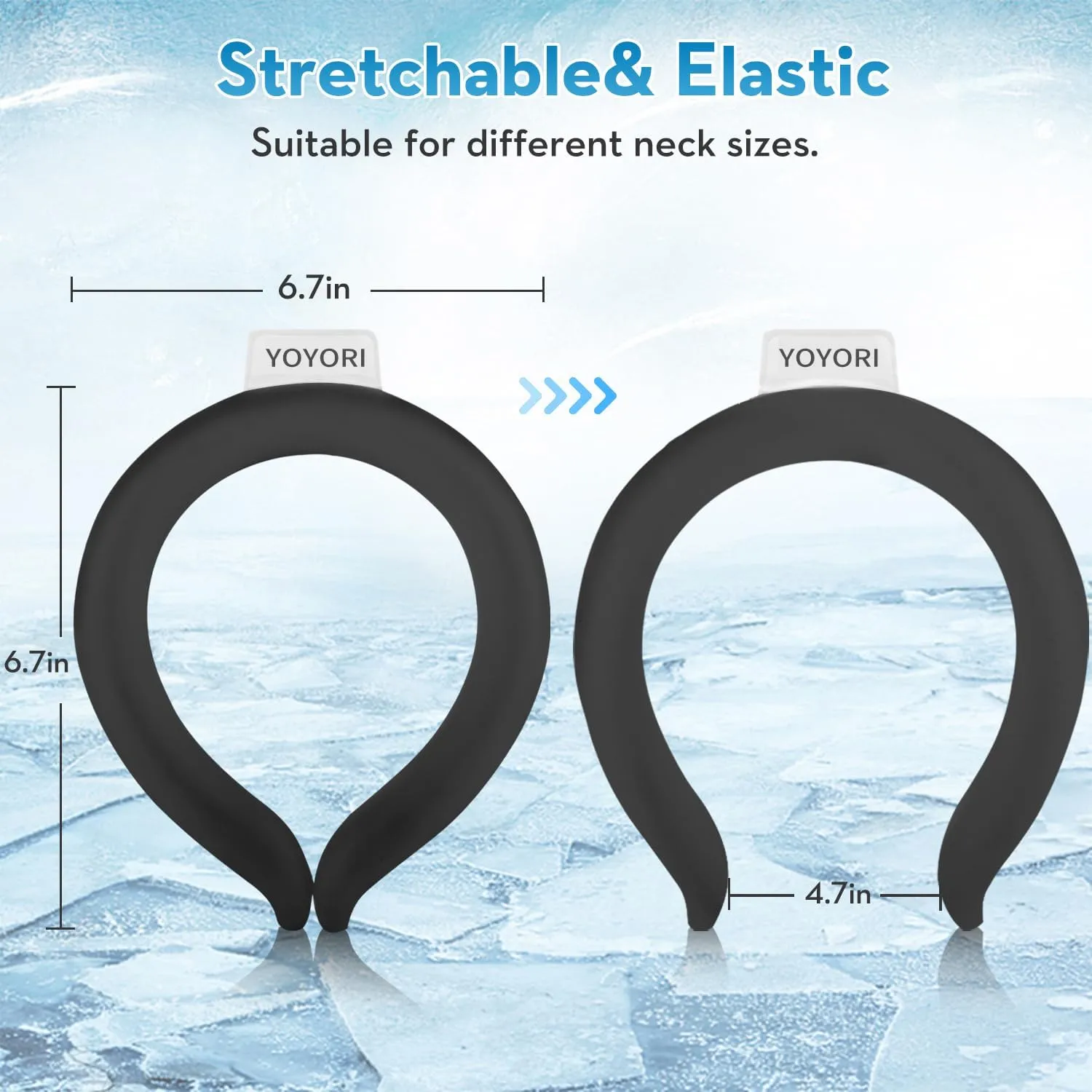 2PCS Neck Cooling Tube with Cold Insulated Bag,Reusable Ice Neck Ring Wearable Body Cooling Products for Summer Heat (Black*2)