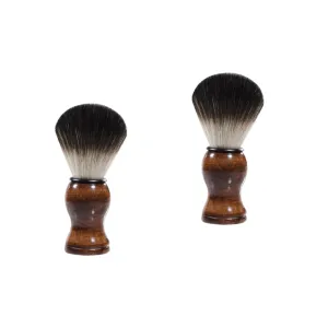 2pcs Portable Nylon Beard Brush for Men Skin-friendly Shaving Cleaning Brush Compact Design for for Beard Styling and Grooming