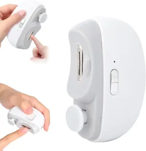 3 in 1 Automatic Electric Nail Clipper with Polishing, Electric Nail Trimmer, Two-Speed Adjustment Electric Nail Clippers, Nail Clipper with Light, Suitable for Kid, Adults, and Elderly (White)