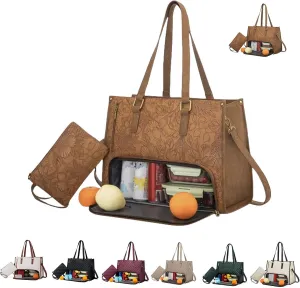 3 in 1 tote bag for women,2 in 1 bag combo,ladies laptop with compartment large with lunch compartment