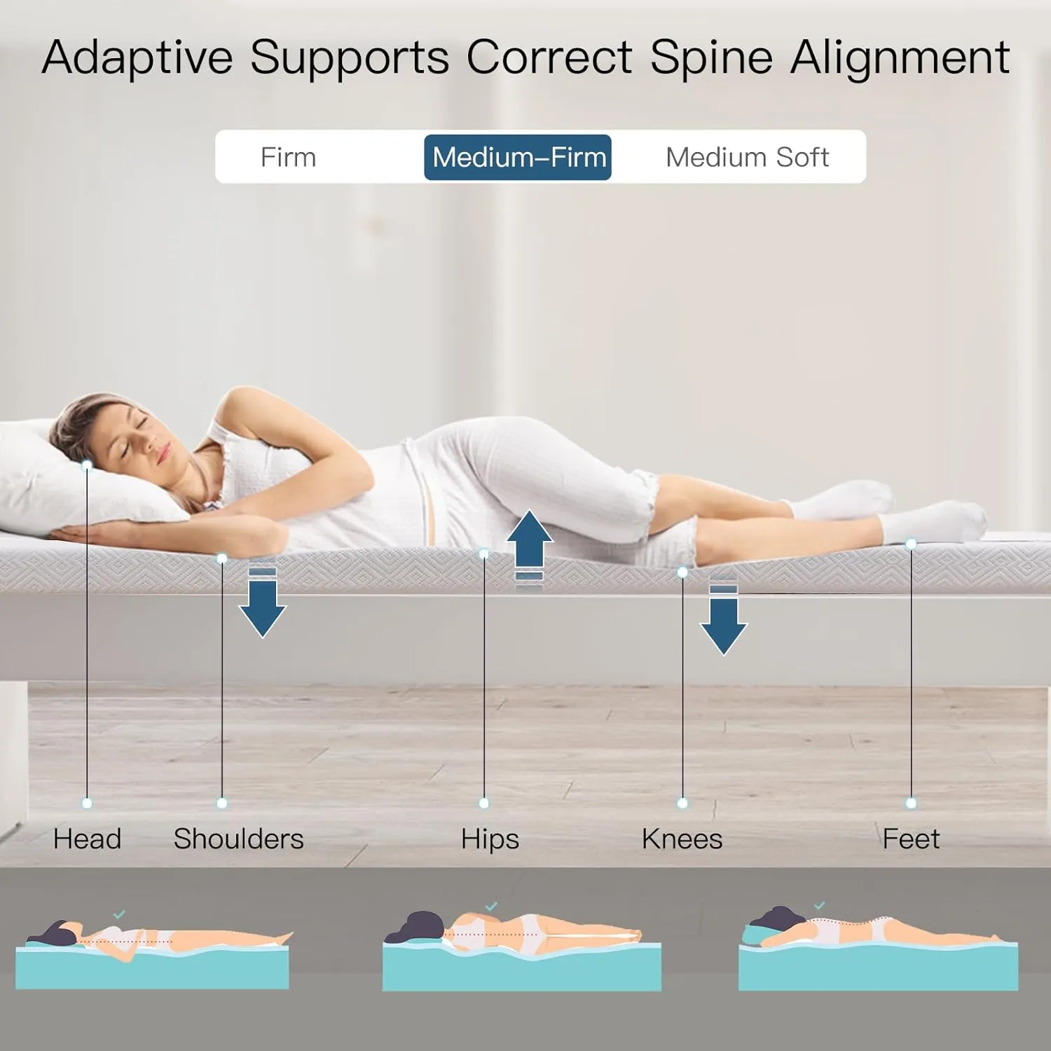 3 Inch Memory Foam Mattress Topper,Cooling Gel Infused High Density Queen(60"x80") Topper with Removable Skin-Friendly Cover,Bed Topper for Pressure Relief Back Pain, CertiPUR-US Certified