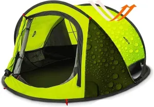 3-Second Auto-Opening Pop Up Camping Tent for 2-3 People, Waterproof, Sun Shelter, Family Tent with Mosquito Net, Instant Setup, Outdoor Hiking and Picnic Tent