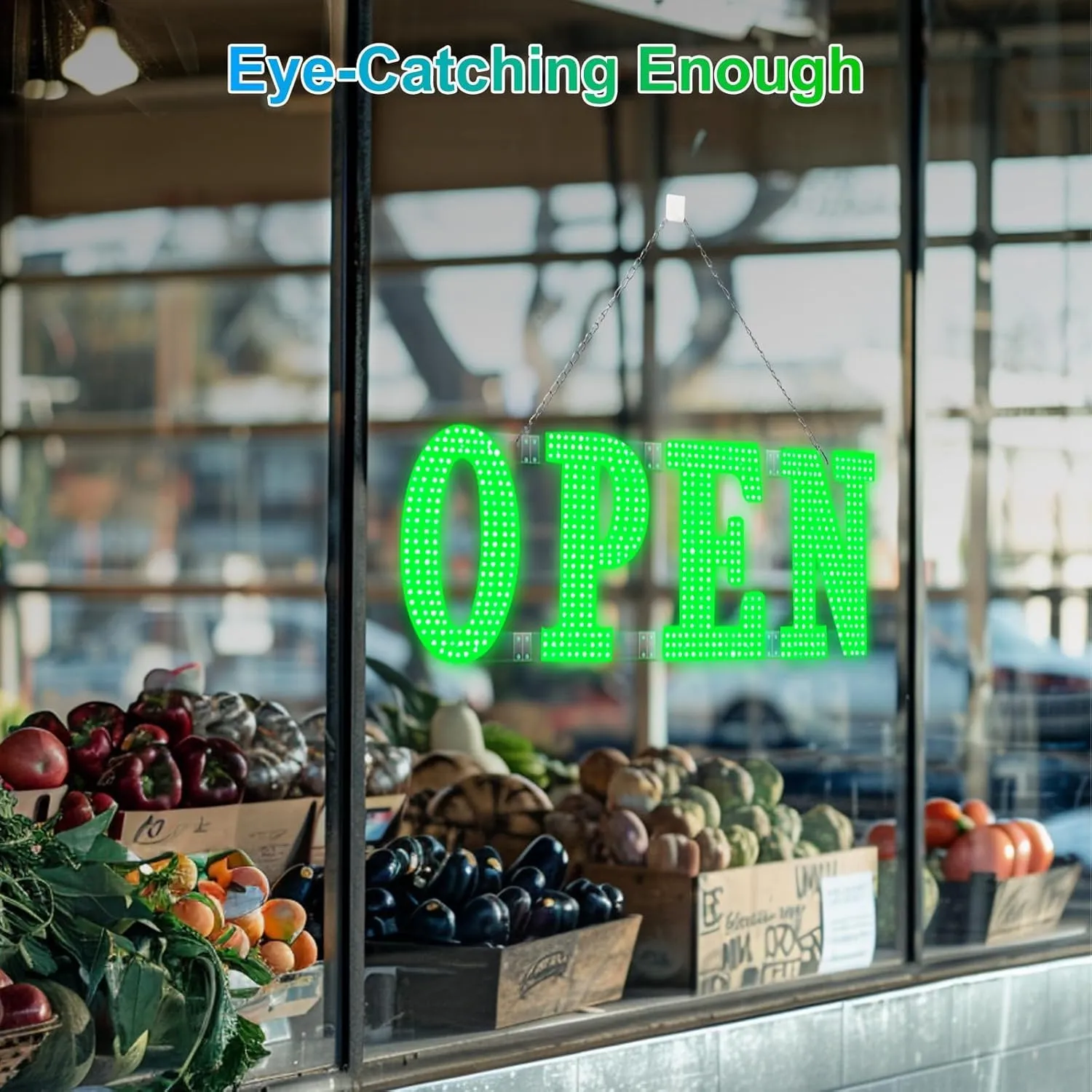 30"x10" Large LED Open Signs for Business Super Bright Unique Design Open Sign with Hanging Installation for Window Stores Bar Hotel Retail Shops Salon Restaurant Office Green